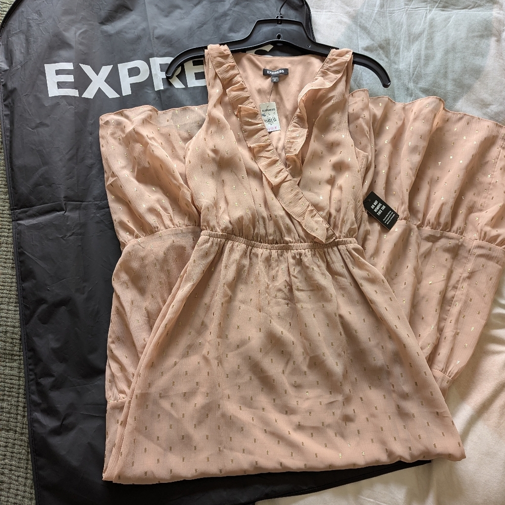 Metallic Clip Dot Ruffle Maxi Dress - Picture 5 of 8